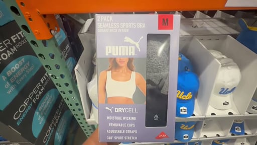 PUMA Women's Square Neck Sports Bra 2-Pack