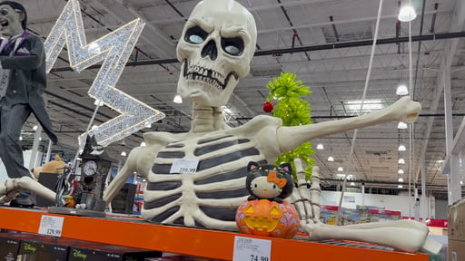 Giant Ground Breaking Skeleton with LCD Eyes and Sounds