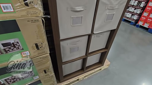 O'nin Room Divider with 8 Storage Bins - Walnut