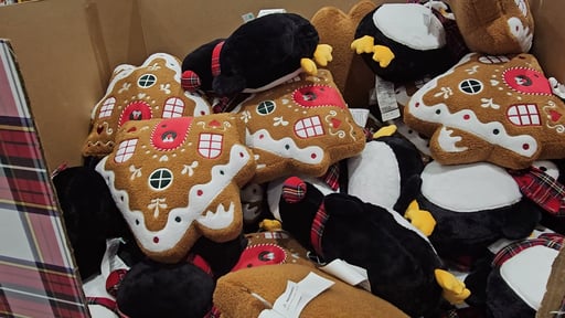 HOLIDAY DECOR PILLOWS PENGUIN OR GINGERBREAD HOUSE