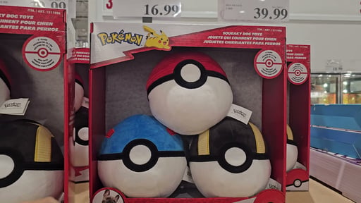 Jazwares Pokémon Squeaky Plush Dog Toys, 3-Pack
