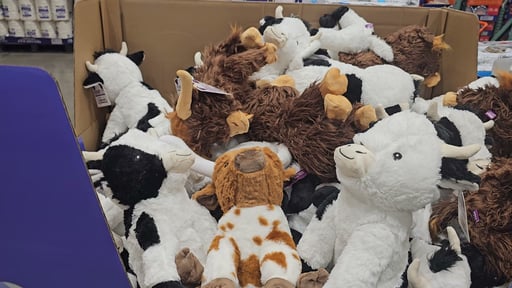 Multipet Highland & Holstein Cow Plush Dog Toy Assortment