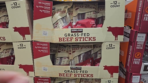 Kirkland Signature Grass Fed Beef Sticks, 12 Count