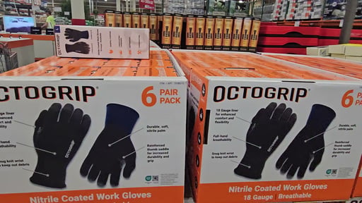 OctoGrip 18 Gauge Nitrile Coated Work Gloves 6-Pack
