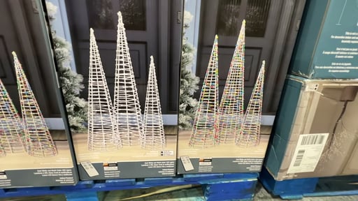 LED Cone Trees with Multi-Color Lights, Set of 3