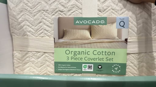 Avocado Jacquard Coverlet Set, Organic Cotton Percale, 3-Piece, Queen