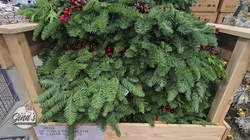 28" Noble Fir Wreath w/ Cedar Accents