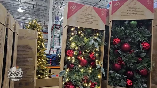 9' Decorated Garland with Pre-Lit Micro LED Lights