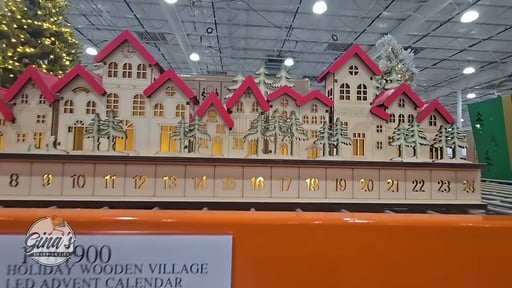 Holiday Wooden Village LED Advent Calendar
