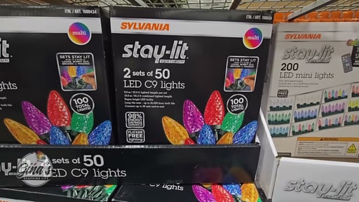 Sylvania Stay-Lit C9 Faceted Dual Color LED Lights, 100 Count