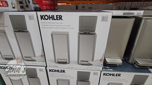 Kohler 6L Step Trash Can, 2-Pack, Stainless Steel