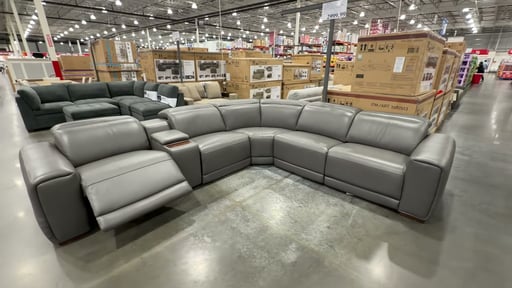 Aiden & Ivy Karson Leather Power Reclining Sectional