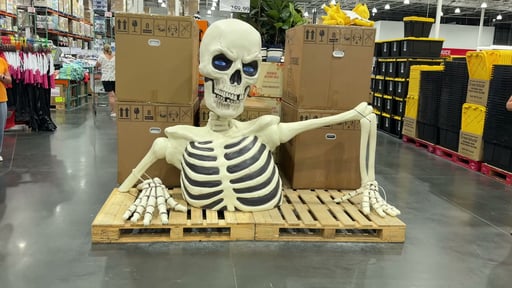 Giant Ground Breaking Skeleton with LCD Eyes and Sounds
