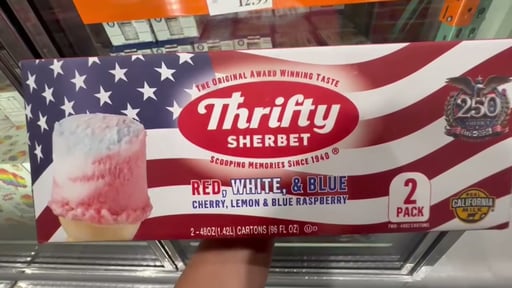 THRIFTY SHERBET RED, WHITE, AND BLUE 2/48 OZ