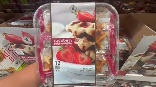 Universal Bakery Strawberry Belgian Waffles, 12-Count, 1.92 oz