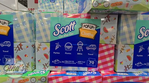 Scott On-the-Go Pop-Up Cloths, 6-Pack (70 Cloths Each, 1-Ply)