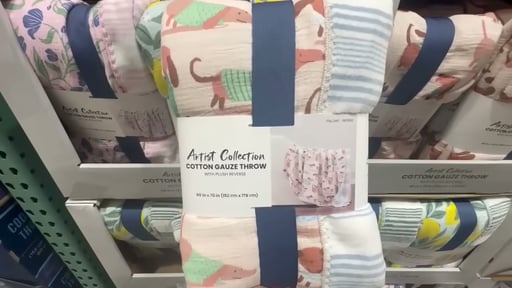 Artist Collection Cotton Gauze Throw with Plush Reverse