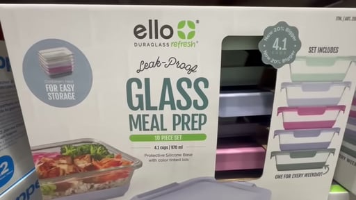 Ello DuraGlass 10-Piece 4.1 Cup Glass Meal Prep Containers