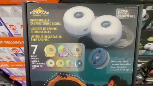 Cascade Mountain Tech 2-Pack Rechargeable Camping String Light