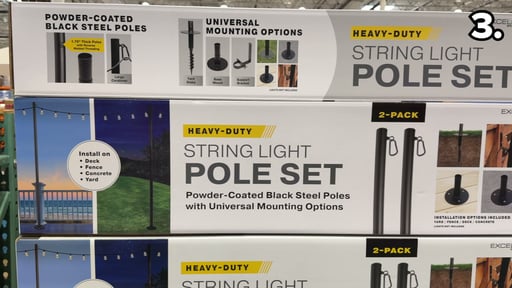Excello Global Products 10 ft. String Light Pole, 2-Pack
