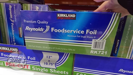 Kirkland Signature Aluminum Foil Single Sheets, 12"L x 10.75"W, 500 CT