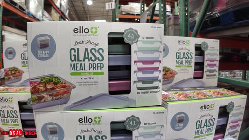 Ello DuraGlass 10-Piece 4.1 Cup Glass Meal Prep Containers