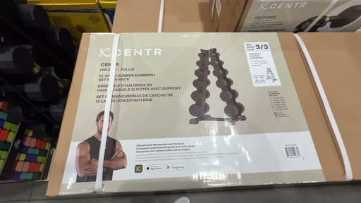 Centr 12-Sided 210 lb Rubber Dumbbell Set