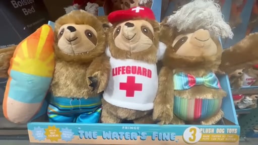 Fringe Studio "The Water's Fine" Sloth Plush Dog Toy 3-Pack