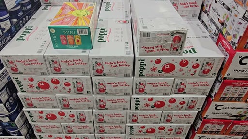 Poppi Cranberry Fizz Prebiotic Soda, 18 x 12 fl oz Cans