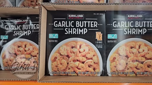 Kirkland Signature Garlic Butter Shrimp 2 Pound Box