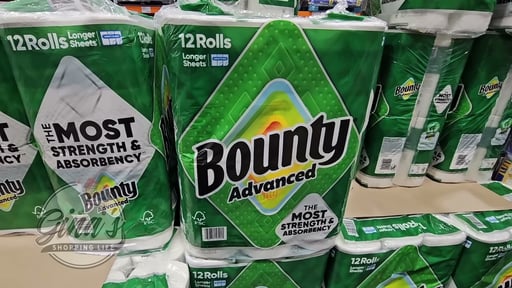 Bounty Advanced Paper Towel 669 sq ft 12 Rolls / 103 Sheets