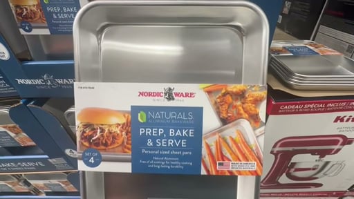 Nordic Ware Naturals Aluminum 1/6 Sheet Pan, 4-Pack