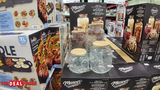 Mason Glass Jars with Acacia Wood Lids, Set of 4