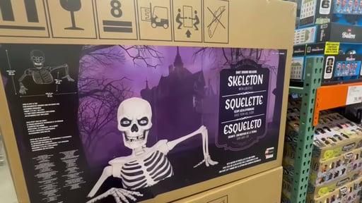 Giant Ground Breaking Skeleton with LCD Eyes and Sounds