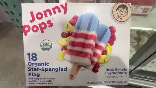 JonnyPops Organic Star-Spangled Flag Pops, 18-Count (2.4 oz each)