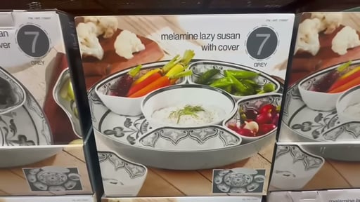 Melamine 15" 7-Piece Lazy Susan with Lid