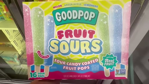 GoodPop Fruit Sours Sour Candy Coated Fruit Pops, 16 Count