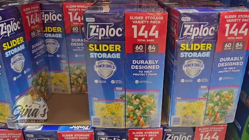 Ziploc Slider Storage Bag, Variety Pack, 144-Count
