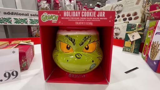 The Grinch Holiday Cookie Jar with Piroulines
