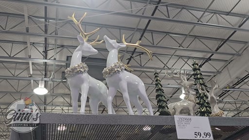 Christmas Deer Family with Trees, Set of 5