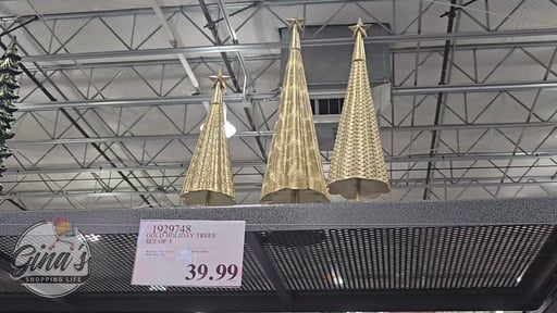 Gold Holiday Trees Set of 3