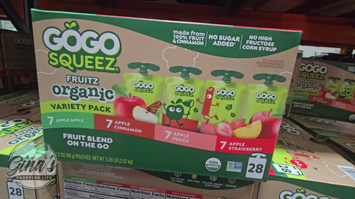GoGo squeeZ Organic Applesauce Variety Pouches, 28 Count, 3.2 oz Each