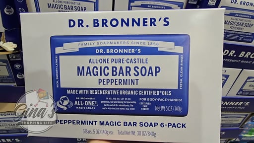 Dr. Bronner's Peppermint Bar Soap 6/5oz Bars