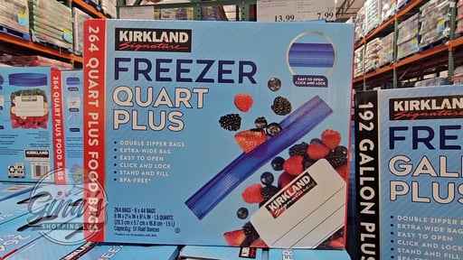 Kirkland Signature Freezer Quart Plus Food Bags