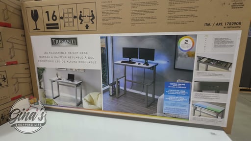Tresanti Aurora 47" Adjustable Height Desk with LED