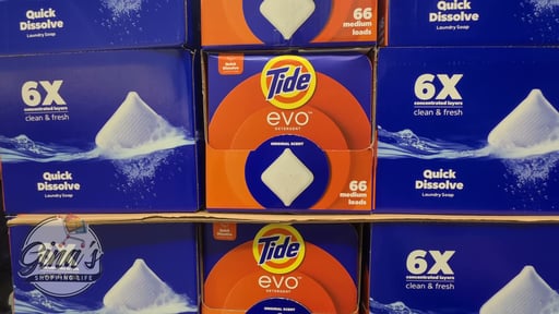 Tide Evo Laundry Detergent Tiles, Original Scent, 66 CT
