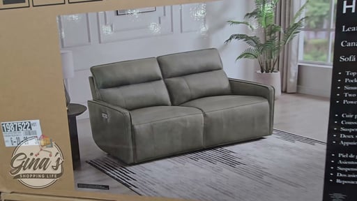 Henredon Keira Leather Power Sofa with Power Headrests