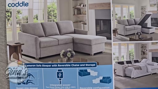 Coddle Cameron Fabric Sleeper Sofa with Reversible Chaise