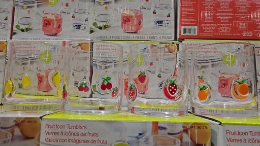 Pandex 14oz Fruit Icon Glass 4-Pack