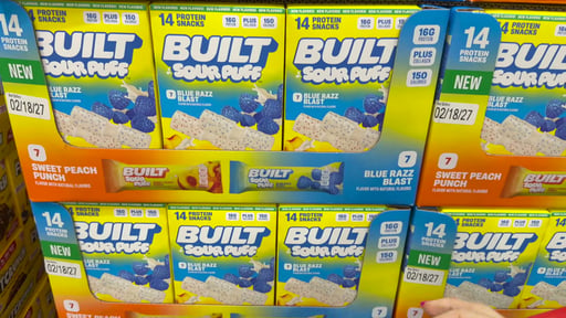 BUILT Sour Puff Variety Pack, 14 Count / 1.45 oz